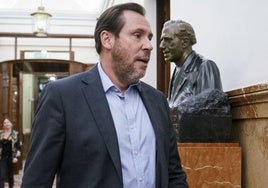 El ministro de Transportes y Movilidad Sostenible, Óscar Puente, hace unos días en el Congreso de los Diputados.