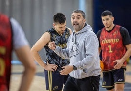 Jenaro Díaz, en un entrenamiento con el Clavijo.