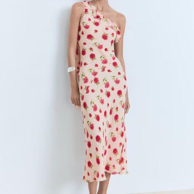 Vestido asimétrico con estampado floral