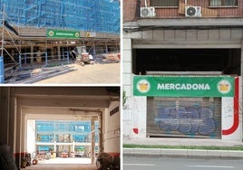 Obras en el local que ocupará Mercadona, en el acceso del garaje y en el peatonal por Canalejas.