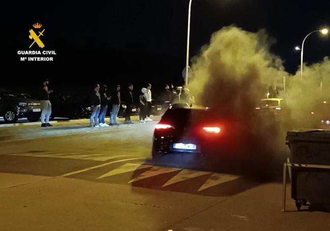 Una de las carreras ilegales detectadas por la Guardia Civil.
